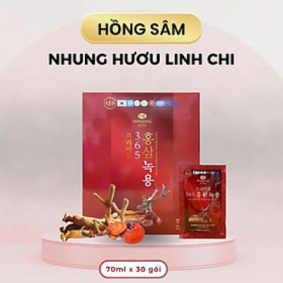 Nước hồng sâm nhung hươu linh chi hộp 70ml * 60 gói - Sức khỏe từ thiên nhiên