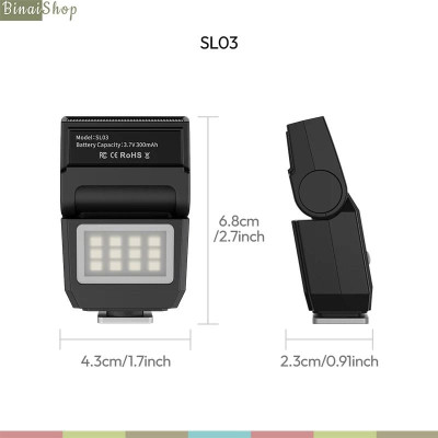 Ulanzi SL01 / SL02 / SL03 - Đèn Flash Mini GN08 Đế Gắn Hotshoe Dành Cho Máy Ảnh S.ony, C.anon, N.ikon, P.anasonic, O.lympus, F.ujifilm- Hàng chính hãng