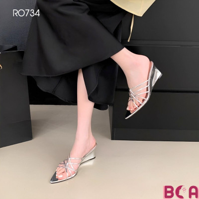 [SANG + XỊN + ĐẸP] Sandal Mũi Nhọn Đế Xuồng Cao 5 Phân RO734 ROSATA Thu Hút Mọi Ánh Nhìn