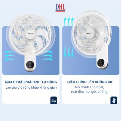 Quạt điện treo tường remote FTT-60AEC-D39, công suất 60W, hoạt động êm ái, hẹn giờ thông minh - hàng chính hãng Bảo hành 2 năm