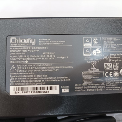 Sạc 11.8A 230W AC Adapter Charger For MSI Alpha 15 A3DD-003 A3DD-004 B5EEK hàng nhập khẩu kèm dây nguồn