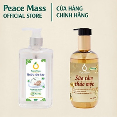 Combo Sản Phẩm Gốc Thực Vật STC1 Peace Mass - Sữa Tắm Thảo Mộc 300ml + Nước Rửa Tay 340ml  (Thuộc nhóm Sản phẩm Lành tính /  Sinh học)