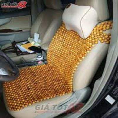Đệm lót ghế ô tô hạt gỗ pơ mu cao cấp hạt 18ly -màu vàng (hàng làm kỹ )