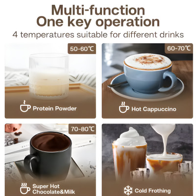 Máy tạo bọt sữa Nóng và Lạnh 4 trong 1 Thương hiệu Mỹ cao cấp HiBREW - M3A - HÀNG NHẬP KHẨU