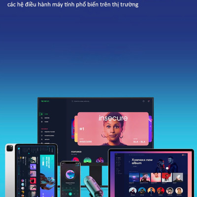 Micro USB Mic Thu Âm Condenser Podcast, Livestream, Radio, ASMR Microphone Phòng Thu Studio PC Microphone Chuyên Nghiệp Thu Âm Rõ Nét Chống Ồn Độ Nhậy Cao LED MÀU HỒNG - Hàng Chính Hãng