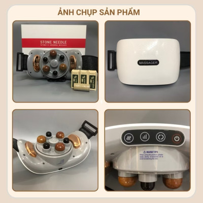 Máy Massage Bụng tan Mỡ, Đai Massage Đánh Tan Mỡ Bụng Cao Cấp Có Đèn Hồng Ngoại Tích Hợp Đá Nóng Hymalaya Giúp tan Mỡ.