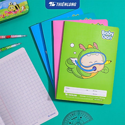 [TẶNG 2] Combo 10 Vở 4 ô ly vuông, tập học sinh 80 trang 100gsm Thiên Long NB-123 - Vở ô ly học sinh mẫu ngẫu nhiên