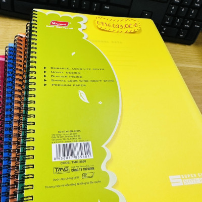 Sổ Lò Xo Bìa Nhựa 140 Trang A4-B5-A5-A6 Dòng Kẻ Ngang Định Lượng 70gsm Giấy Trắng Đẹp