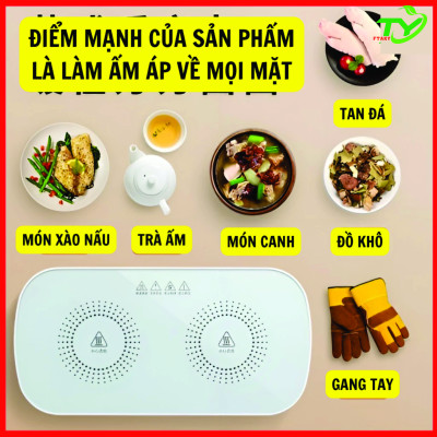 Khay Điện Hâm Nóng Đồ Ăn, Đồ Uống Cao Cấp - Đĩa Hâm Nóng Dùng Cho Mọi Chất Liệu An Toàn Tiện Lợi