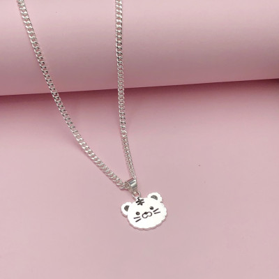 Dây Chuyền, Vòng Cổ Trẻ Em Bạc Ta Hình Mặt Hổ Có Khắc Chữ Theo Yêu Cầu Bạc Hiểu Minh DTE068