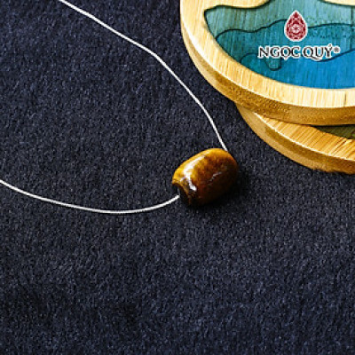 Dây chuyền bạc lu thống thạch anh anh mắt hổ vàng nâu mệnh thổ, kim - Ngọc Quý Gemstones