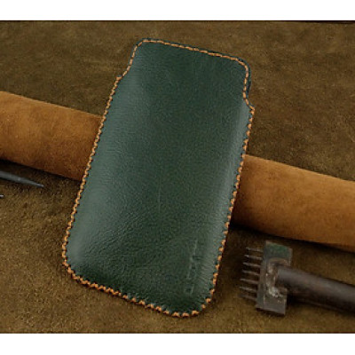 Bao Da Túi Rút dành cho iphone 11 pro max Da Bò Hạt Màu Xanh Rêu