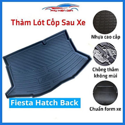 Thảm nhựa lót cốp Ford Fiesta Hatch Back 2016-2017-2018-2019-2020-2021-2022 nhựa dẻo dày dặn đàn hồi tốt