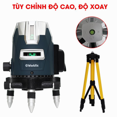 Máy Cân Bằng Laser 5 Tia Xanh Workfix WF-LS686 - Đế Bi NSK - 2 Pin 4800mAh - Đèn Led Siêu Sáng - Bảo Hành Chính Hãg 6 Tháng