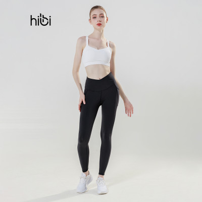 Áo tập Yoga Gym dây phối trắng BA507 Hibi Sports - Có mút nâng ngực bên trong