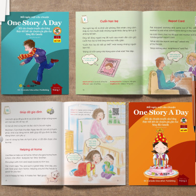 Sách - One Story A Day - CUỐN 11 : 365 câu chuyện phát triển IQ, EQ cho bé - Bản song ngữ tặng kèm file nghe