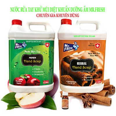 Combo 2 can Nước rửa tay khử mùi Mr.Fresh 5L Hương Quế & Hương Táo (5l/can)
