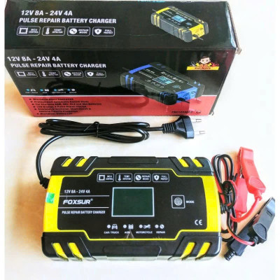 Sạc Ắc Quy Foxsur Thông Minh 12V–24V - 150Ah Hàng Nhật- Tự Ngắt, Khử Sunfat, Phục Hồi Ắc Quy Siêu Hiệu Quả , đèn ốp trần