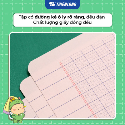 Tập học sinh 80 trang 4 ô ly vuông 2.5mm 100gsm NB-123 Thiên Long - Mẫu ngẫu nhiên