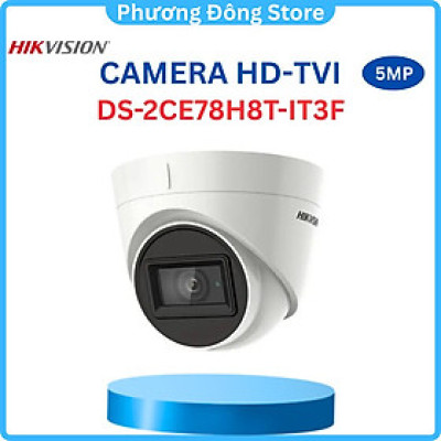 Camera HDTVI Starlight 5MP Hikvision DS-2CE78H8T-IT3F, hồng ngoại 60m, Chống ngược sáng - Hàng chính hãng