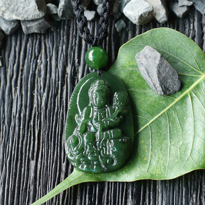 Mặt Dây Chuyển Phổ Hiền Bồ Tát Ngọc Bích Ngọc Quý Gemstones GA105