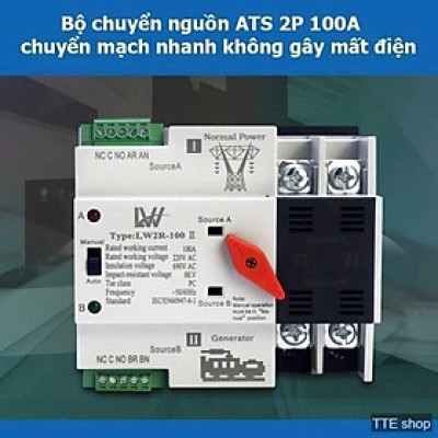 Cầu Dao Chuyển Nguồn Tự Động – 100A Công Suất Lớn, Không Mất Điện Khi Chuyển Nguồn Không Bị Mất Điện