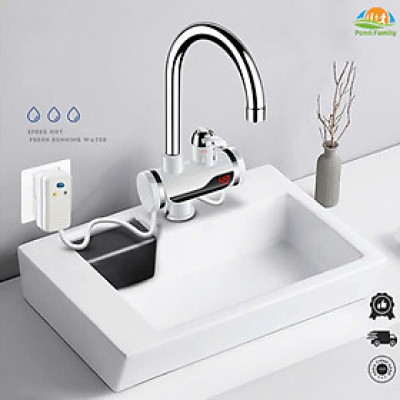 Máy Nước Nóng Lạnh Lắp Đặt Tại Vòi Rửa Bát Loại Tốt, Vòi Nước Nóng Lạnh Trực Tiếp Cảm Biến Chống Giật An Toàn, ĐÈN TRANG TRÍ