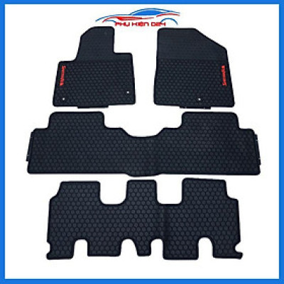 Lót sàn ô tô cao su Santafe 2019-2020-2021-2022 không mùi chống trơn trượt