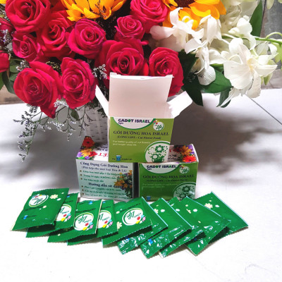 Nước Cắm Hoa Đồng Tiền Lâu Tàn (Set 80 gói dạng bột) nhập khẩu Israel - Food For CUT Flowers giúp hoa tươi lâu hơn, ngăn "gãy cổ" hoa và hạn chế thối nước