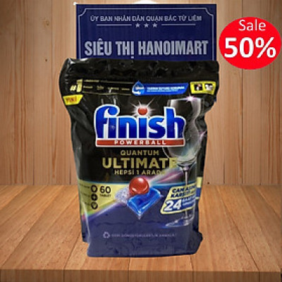 Viên rửa chén bát Finish Powerball Eco 0% - Túi 40 viên 