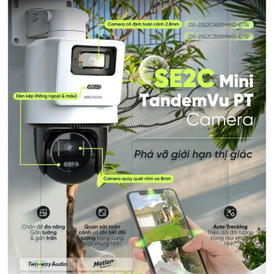 Camera IP Speed dome 2MP Hikvision DS-2SE2C200MWG-E/12, cảnh báo xâm nhập, chống nước IP66 ,.-Hàng chính hãng