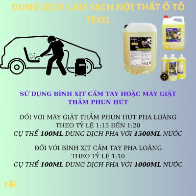 Texil - 5 lít - Dung dịch vệ sinh nội thất Da, Nỉ, Thảm - Ekokemika