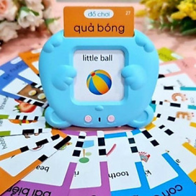 Máy Đọc Thẻ Flashcards Song Ngữ Anh-Việt Thông Minh (gồm 112 thẻ - 224 Từ Vựng)