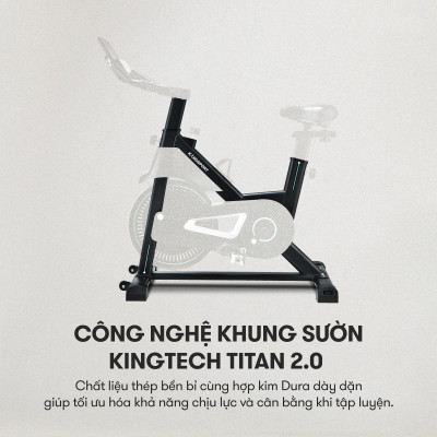 Xe đạp tập KINGSPORT Active E-01 thiết kế năng động, bánh đà 6kg, kháng lực từ tính êm ái, tích hợp đồng hồ đo lường chỉ số, cân nặng phù hợp từ 80-85kg