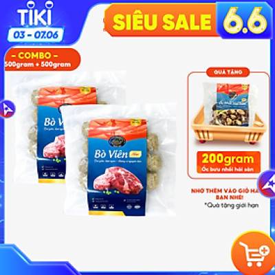 Combo 2 gói Bò viên Tâm Lợi 500gr, loại cao cấp - Đảm bảo sức khoẻ - Giao nhanh trong 3h