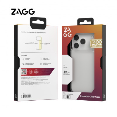 [Dành cho iPhone 17 Series] Ốp lưng trong suốt ZAGG ESNTL/ ESNTL Clear Snap sạc từ tính, chống sốc, chống ố vàng_ Hàng chính hãng