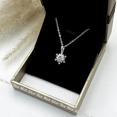 Dây Chuyền Bạc 925 Bông Tuyết Đính Đá Nhân Tạo Cao Cấp Bạc Hiểu Minh DMD535