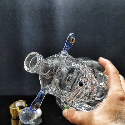 Chai Đựng Rượu Thủy Tinh 1000ML cao cấp mẫu Thần Tài – Chai thủy tinh đựng rượu 1 Lít – Vỏ Chai Rượu Đẹp decor (E8)