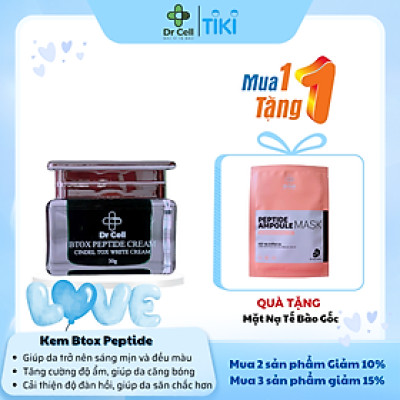 Kem Btox Peptide Dr Cell 30g hỗ trợ làm trắng da căng bóng da phục hồi da mỏng yếu - Hàng Chính Hãng