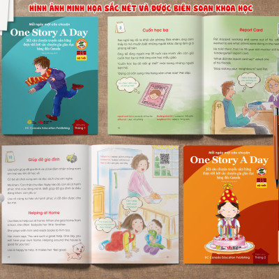 Sách - One Story A Day - CUỐN 11 : 365 câu chuyện phát triển IQ, EQ cho bé - Bản song ngữ tặng kèm file nghe