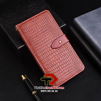 Bao da dạng ví dành cho OPPO Reno6 5G hiệu IDEWEI vân da cá sấu có quai cài - Hàng chính hãng