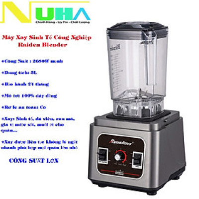 Máy xay sinh tố công nghiệp 2680W Raiden RD-628, cối 3L xay đá, rau má, gia vị, muối ớt, nước sốt - Hàng chính hãng