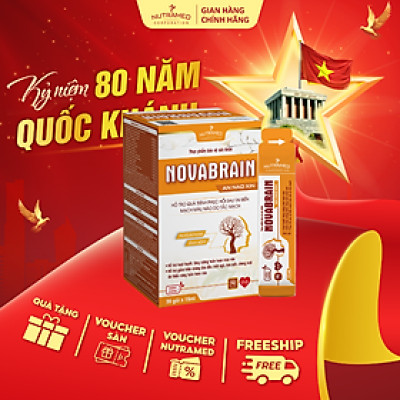 Gói uống Novabrain hỗ trợ ngăn ngừa và phục hồi tai biến mạch máu não do tắc mạch (20 gói) - Nutramed