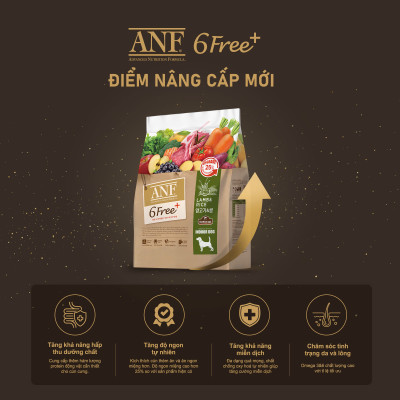 ANF 6Free+ thức ăn cao cấp dành cho chó - Vị CỪU & GẠO 1.6Kg