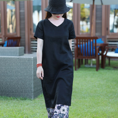 Đầm đũi suông nữ cổ tim ngắn tay, form suông thiết kế đơn giản dễ mặc Haint Boutique Da196