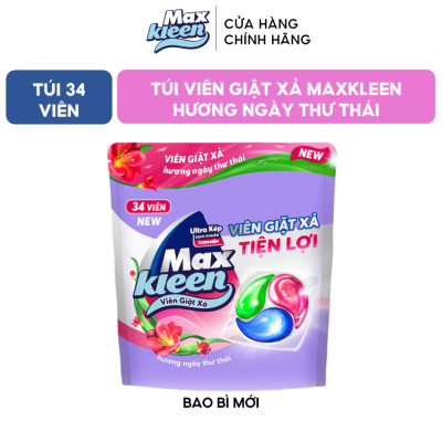 Túi viên giặt xả MaxKleen Hương ngày thư thái (34 viên/ túi)