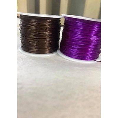 2 CUỘN THUN CO GIÃN MÀU TÍM VÀ ĐEN HOẶC NÂU ĐEN CHUYÊN DÙNG XỎ VÒNG TAY BẰNG ĐÁ NAM NỮ 