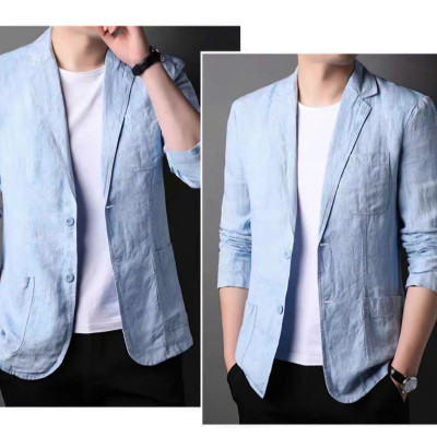 Áo khoác Blazer Linen cho nam form suông dài tay unisex nhiều màu