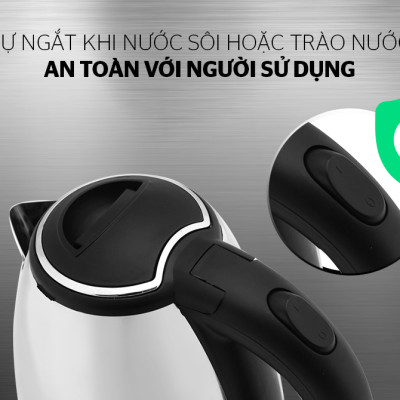 Ấm Siêu Tốc Inox 1.8L HTD1081 - Hàng Chính Hãng