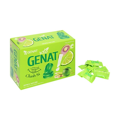 Kẹo ngậm Genat Lime and Lemongrass candy Chanh Sả hộp 100 viên